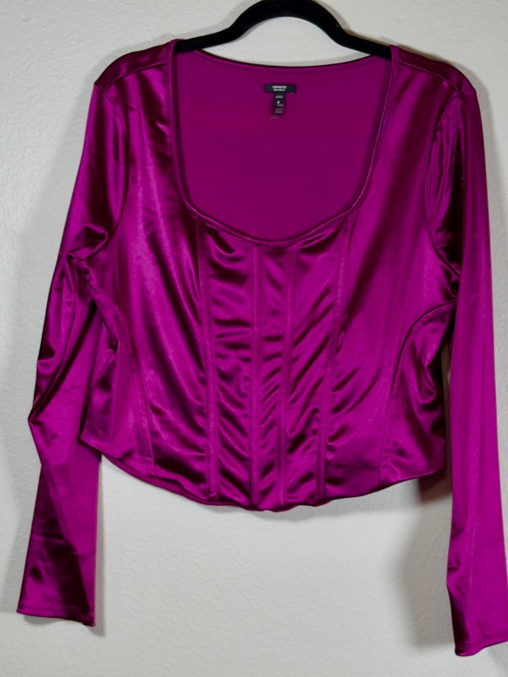 Satin Bustier Style Blouse, XL